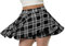 Jupe d'été pour femme - Grande élasticité - Décontractée - Coupe A - Taille haute - Jupe patineuse légère avec pantalon - Mini jupe de tennis polyvalente, Noir et blanc à carreaux, S