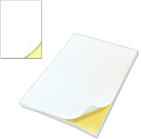 75 Blatt - Sticker Papier zum Bedrucken, Etiketten Selbstklebend Stickerpapier Bedruckbar A4-297 x 210 mm