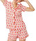 LLECDASEUI Y2k-Pyjama-Set für Damen, 2-teilig, Button-Down-Affen-Shorts-Set, Roller Dupes Rabbit Preppy Loungewear-Pjs (Rot,XL)