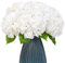 JUSTOYOU Lot de 2 fleurs d'hortensia artificielles à longue tige réalistes blanches de 50 cm pour mariage, maison, fête (blanc)