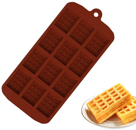 Gofrera de silicona, molde de barra de chocolate profunda, molde para gofrera con 12 cavidades, rectangular, antiadherente, resistente al calor, molde para barras de chocolate rellenas y pasteles