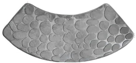 WAZUBC Tapis de Bain Incurvé en Forme D'éventail, Antidérapant Lavable Absorbant Doux et Confortable Tapis de Salle de Bain en Forme D'éventail pour Douche Circulaire (Gris)