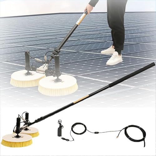 ylpddmm Limpieza Placas Fotovoltaicas, Cepillo De Limpieza De Paneles Solares, 3,5M/5.5M/7.5M Escoba telescópica para Limpieza,Cepillo telescópico Alimentado por Agua para lavad,7.5m