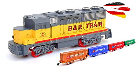 Elektrische Eisenbahn für Kinder, Lokomotive mit Zügen und Gleisen, Hochwertiges und Robustes Spielzeug-Modell für Kinder in Jungen Jahren u. Erwachsene, Modellbau-Set ist geeignet für Anfänger