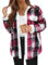 Lxitoler Surchemise Femme Hiver Carreaux Veste Longue Oversize Chemise Mi-Saison Chic