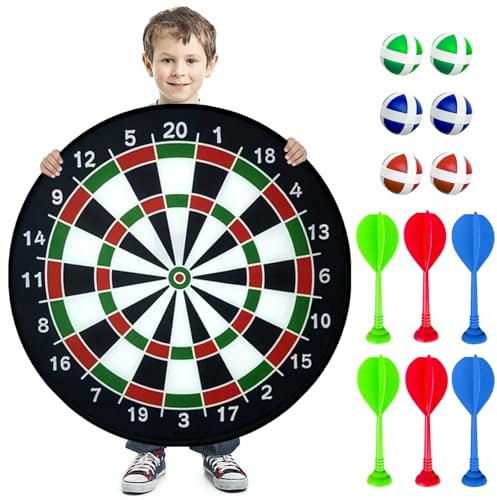 26/66cm Dartscheibe Spielzeug Faltbares Mit 6 Bällen,6 Darts,wurfspiel,Indoor/Outdoor Sport Fun Party Geschenk für Kinder 4 5 6 7 8 9 10 Jahre Jungen Mädchen