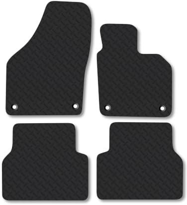 Compatible with VW Tiguan (2008-2016) 5mm Rubber Car Mats | Heavy Duty Rubber Tailored Fit Floor Mats Full Coverage Durable Waterproof Accessories Easy Clean Anti Slip Made in the UK