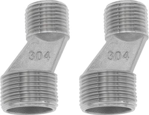 CUEMOON 2 Stück S Anschluss Adapter, 3/4 AG x 1/2 AG, Edelstahl Verbindungsstück Exzenter für Badezimmer Wandklauenfuß Badewannenarmatur