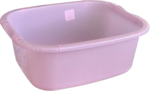 11 Ltr Plastic Washing Up Bowl Durable & Lightweight Dishwashing Basin for Kitchen Sink, Large Capacity, Easy-Grip Handles Ideal for Washing Dishes, Vegetables (Pink)