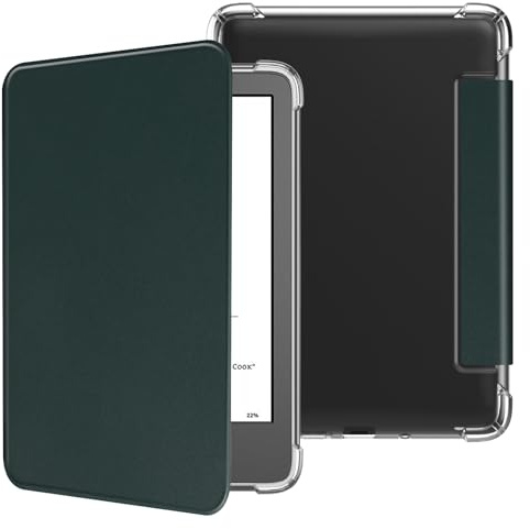 VOVIPO Case Clear Back With Cover for 6 All-New Kindle (11th Generation-2024/2022 Release), Ultra Slim Clear Soft Flexible Transparent TPU Back Cover with Auto Wake/Sleep-Mint