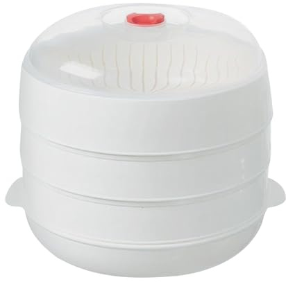 Microwave Steamer With Lid And Tray, 3 Tier Microwave Steam Cooker Kitchen Food Steamer Microwaves Container For Dumpling Pasta Corn Bacon Potato Meat