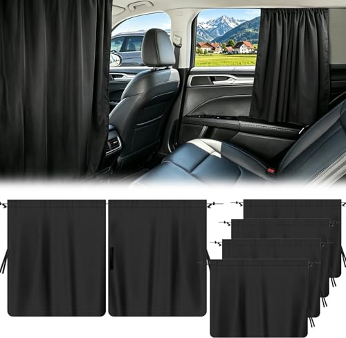 Wuhmhm 5 Stück Auto Fenster Sonnenschutz, Vorhang Innen, Abnehmbarer Auto-Sonnenschutz, Sichtschutz Fenster, Sichtschutz Trennvorhang, für Die Meisten