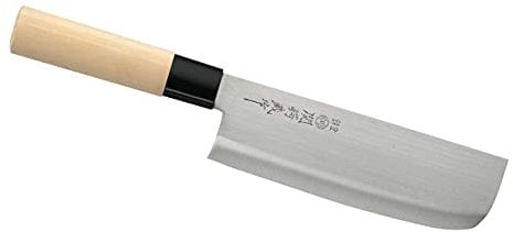 Herbertz Usuba - Coltello Giapponese da Cucina con Lama su 2 Lati, Manico in Legno