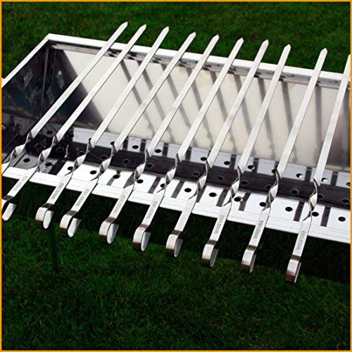 10 Schaschlikspieße Edelstahl 50cm Grillspieße Fleischspieße