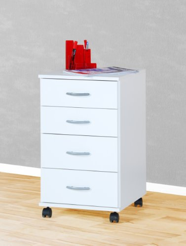 Möbeldesign Team 2000 Rollcontainer Bürocontainer Schubcontainer Nachtschrank Weiss -1