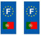 Autocollant plaque immatriculation drapeau portugal Moto