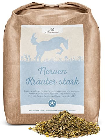 Krauterie Nerven Kräuter stark für Pferde in Spitzenqualität (500 g) - Artgerechtes Ergänzungsfutter aus Pferdekräutern, frei von künstlichen Zusätzen, melassefrei, getreidefrei, zuckerfrei