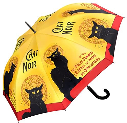 VON LILIENFELD Regenschirm Chat Noir Katze Auf-Automatik Kunst Stabil Stockschirm