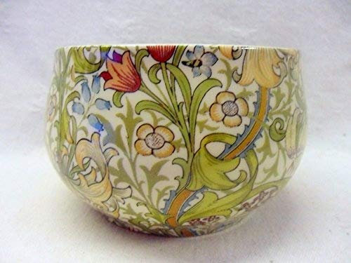 Heron Cross Pottery William Morris golden lilly design open sugar bowl