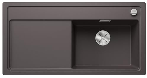BLANCO ZENAR XL 6 S | Granitspüle aus SILGRANIT felsgrau | Hauptbecken | [100x51x20,2 cm] | für 60 cm breite Unterschränke | Hauptbecken rechts | Reinigungsfreundlich | Großes Becken
