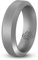 Knot Theory Silberner Ring mit abgeschrägtem Rand, bequeme Passform, Silikonring für Herren und Ehemann, 6 mm, Größe 15