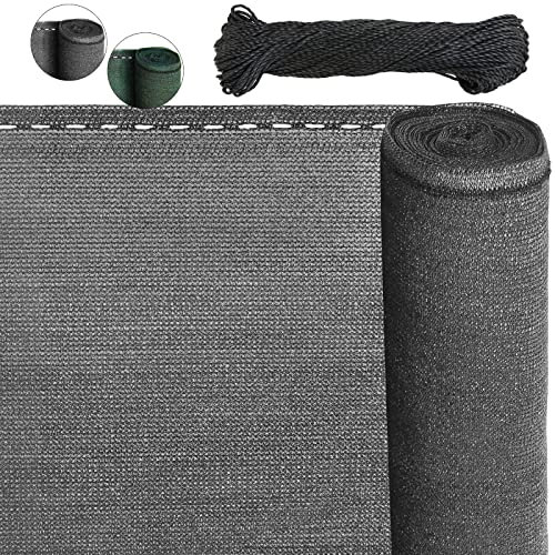 BB Sport Sichtschutz Zaunblende 150 g/m² Schattiernetz Tennisblende inkl. Nylonkordel UV-resistent reißfest windfest 7 Jahre Garantie auf Material* - Grau 2m x 5m