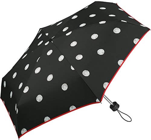 Regenschirm Black & White Dots - Mini-Taschenschirm Handöffner