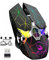 Gaming-Maus, RGB-beleuchtete Spielmäuse, Drahtlose wiederaufladbare Silent-Maus, 6 Tasten 2400 DPI für Laptop-PC Windows Mac Linux OSX-Notebook-Home-Office-Spiele Mehrere Funktionen (schwarz)