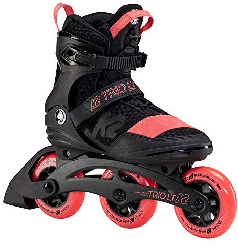 K2 Skates Unisex Inline Skates Trio LT 100 Short Cuff, Black - Coral, 30F0128.1.1.075