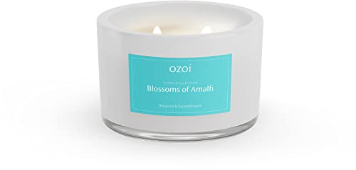 OZOI Duftkerze Bergamotte & Kaktusblüte 'Blossoms of Amalfi' im Glas mit Deckel & 2 Dochten, Brenndauer bis zu 30 Std. (180 g), in Geschenkbox
