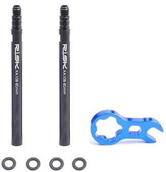 PacPack of 2 pcs Bike Bicycle Tubeless Presta Valve Extender Extension with Core Wrench, 45mm 80mm (integrated-80mm)