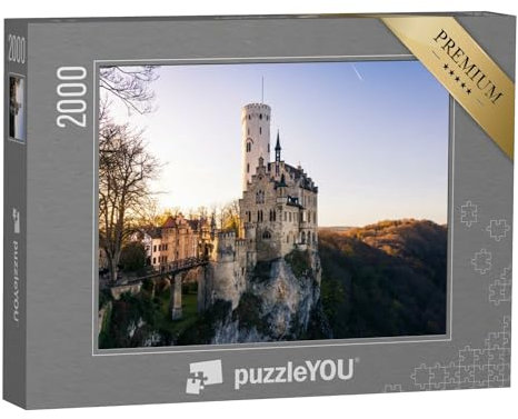 puzzleYOU: Puzzle 2000 Teile „Schloss Lichtenstein, Schwäbische ALB, Baden-Württemberg“