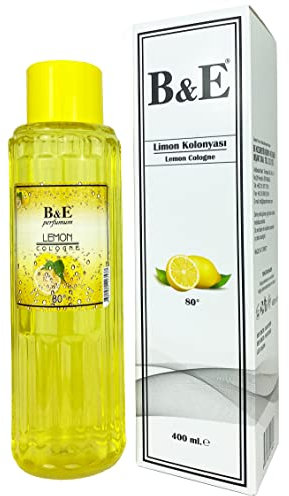 B&E Kolonya Zitrone | Limon Kolonya | After Shave | Rasierpflege | Rasierwasser | Duftwasser mit Zitronenduft | Lemon Eau de Cologne 400ml