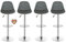 HUOLE Tabourets de Bar Lot de 4 pivotant- Lot de 4 chaises de Bar réglable,Réglable en Hauteur et Rotative à 360°，Robuste et Ultra Silencieux-Gris-4pc