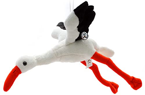 Storch Kuscheltier Vogel Klapperstorch Weißstorch 26 cm fliegend Plüschtier Flaps - Kuscheltiere*biz
