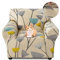 Jaotto Sofabezug 1 Sitzer Elastischer Stretch Spandex Sofa Überwürfe Sofahusse Antirutsch Waschbar Sofaschoner Couchbezug für Sofa mit Armlehne,Beige Blätter