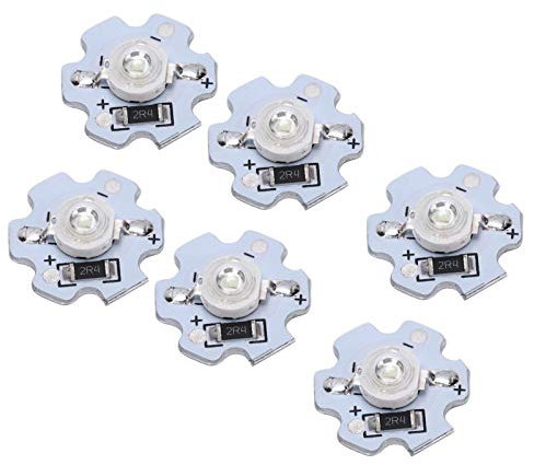 Fafeicy Puces LED, 25pcs Perles de Lampe LED, Puce LED Haute Puissance 200LM 3W 5V, Lampe LED SMD Puce Ampoule pour Luminaires de Bricolage, Panneaux Muraux 3D (lumière violette UV)