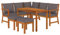 vidaXL Garten Essgruppe 6-TLG., Gartenmöbel Set mit Kissen, Gartengarnitur Sitzgruppe Modulares Design, Lounge Sofa Bank Tisch, Massivholz Akazie