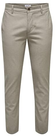ONLY & SONS Herren Onsmark Pete Slim Dobby 0058 Pant Noos Hose, Fallen Rock, 33W / 34L EU