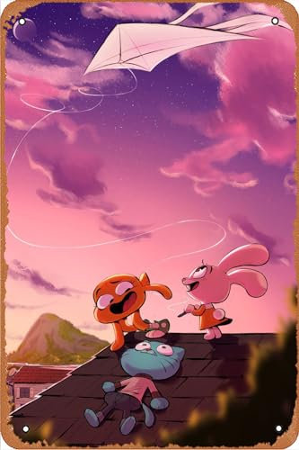 The Amazing World Of Gumball Poster, Metallschild, Blechschild, Retro-Wanddekoration für Zuhause, Straße, Tor, Bars, Club, Restaurants, Cafés, Geschäfte, Pubs, Schild, Geschenk, 20,3 x 30,5 cm