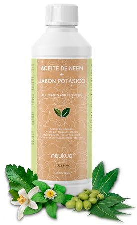 1L l'huile de neem et Savon de Potassium Concentré - 100% Naturel Ecologique - Améliore et Active Les défenses Naturelles des Plantes d'intérieur et d'extérieur - Agit Rapidement et efficacement