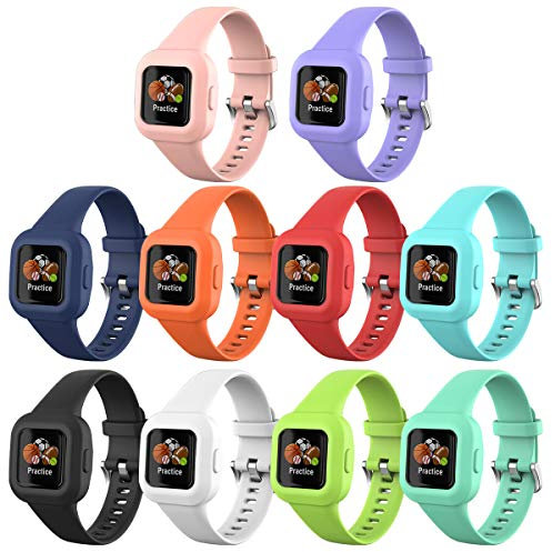 Watbro Compatible with Garmin Vivofit jr 3 Band/Garmin Fit jr 3 Band, Colorful Silicone Adjustable Replacement Sport Band for Kids Boys Girls Men Women