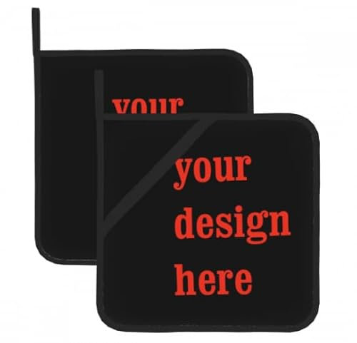 Personalisierbares Topflappen-Set, fügen Sie Ihr Foto hinzu, personalisierbare, widerstandsfähige Hot Pads mit rutschfesten Polyester-Grillhandschuhen und Matte für Küche, Kochen, Backen, Grillen