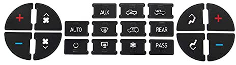 Silriku 10 x AC Button Repair Kit Dash Replacement for 07-13 Vehicles Decal Stickers