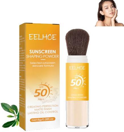 Mineral Sunscreen Setting Powder, Sun Protection Powder SPF 50 PA++, Sun Protection Adjustment Powder, Mineral, Oil Control, Natural Matte Finish, Mineral Sun Protection Fixing Powder (1 Piece)