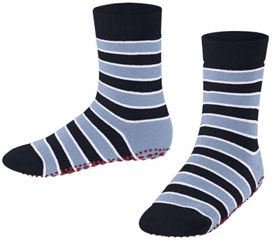 FALKE Unisex Kinder Stoppersocken Simple Stripes K Hp Baumwolle rutschhemmende Noppen 1 Paar, Blau Space Blue 6116, 39/42 EU