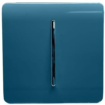 Trendi Switch Fan Isolator 10A Triple Pole Chrome Rocker Switch in Midnight Blue