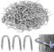 U Krampen, 200 Stück Krampen für Kränze, Staples for Fence, U-Typ Stahlkrampen, Zaunklammern Krampen, für Garten Kleine U Nägel Zur Befestigung von Zaun Netz Holz Maschendraht (Silber)