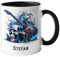 Personalisierte Heavy Metal Tasse | Totenkopf | E-Gitarre | Geschenk für Metal Fans, Musiker, Biker, Festival Gänger, Gitarristen | 330 ml V14