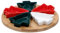 sarcia.eu Juego para servir entremeses - 5 cuencos en forma de árbol de Navidad con tabla de bambú
